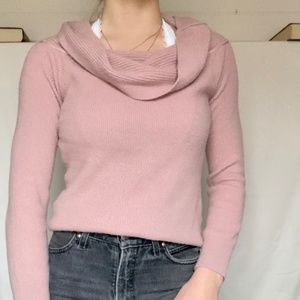 Leith pink cowl neck sweater